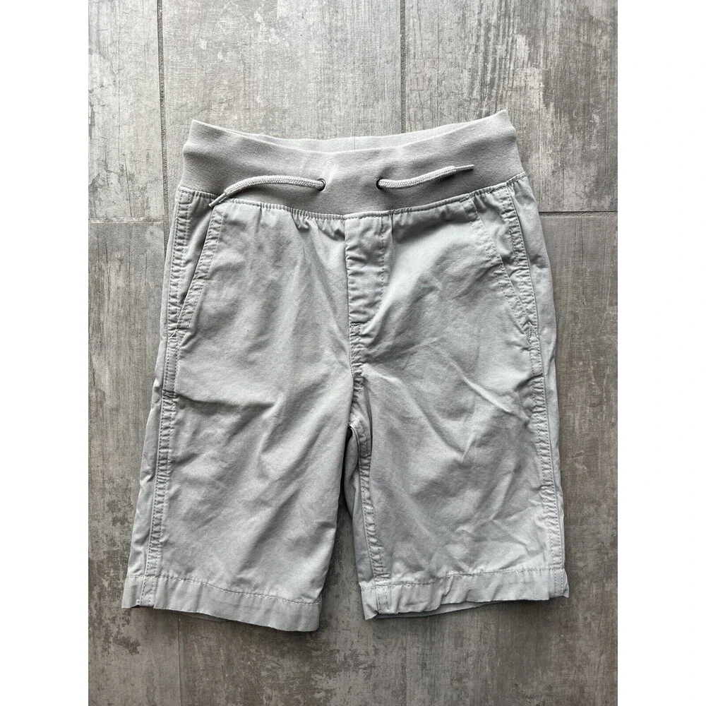 Gap Kids Boys Cotton Flat Front Pull On Chino Golf Shorts Silver Gray S 6-7